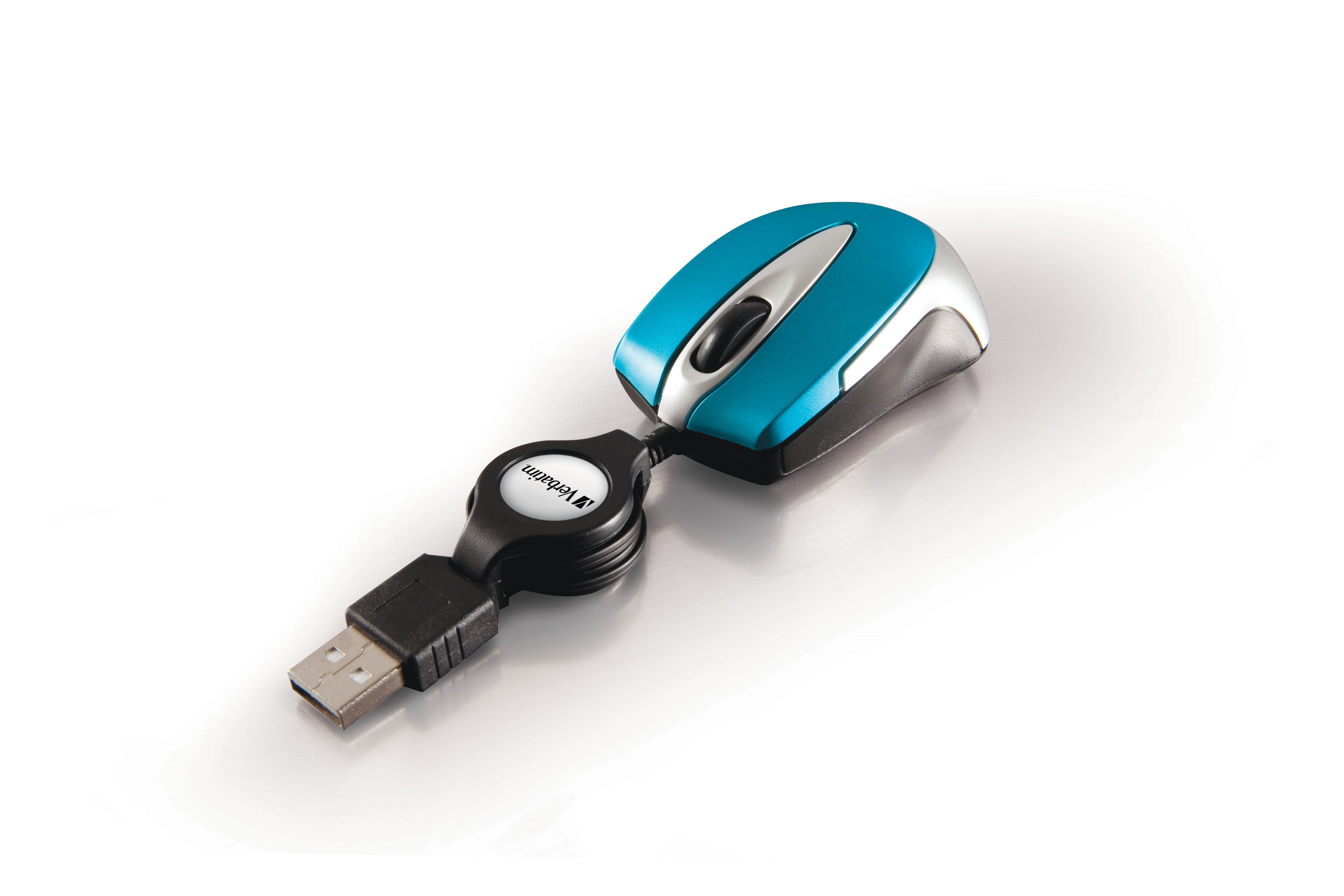 Verbatim Ratón Go Mini Cable Usb Retráctil 1000ppp Ultraportátil Azul Turquesa