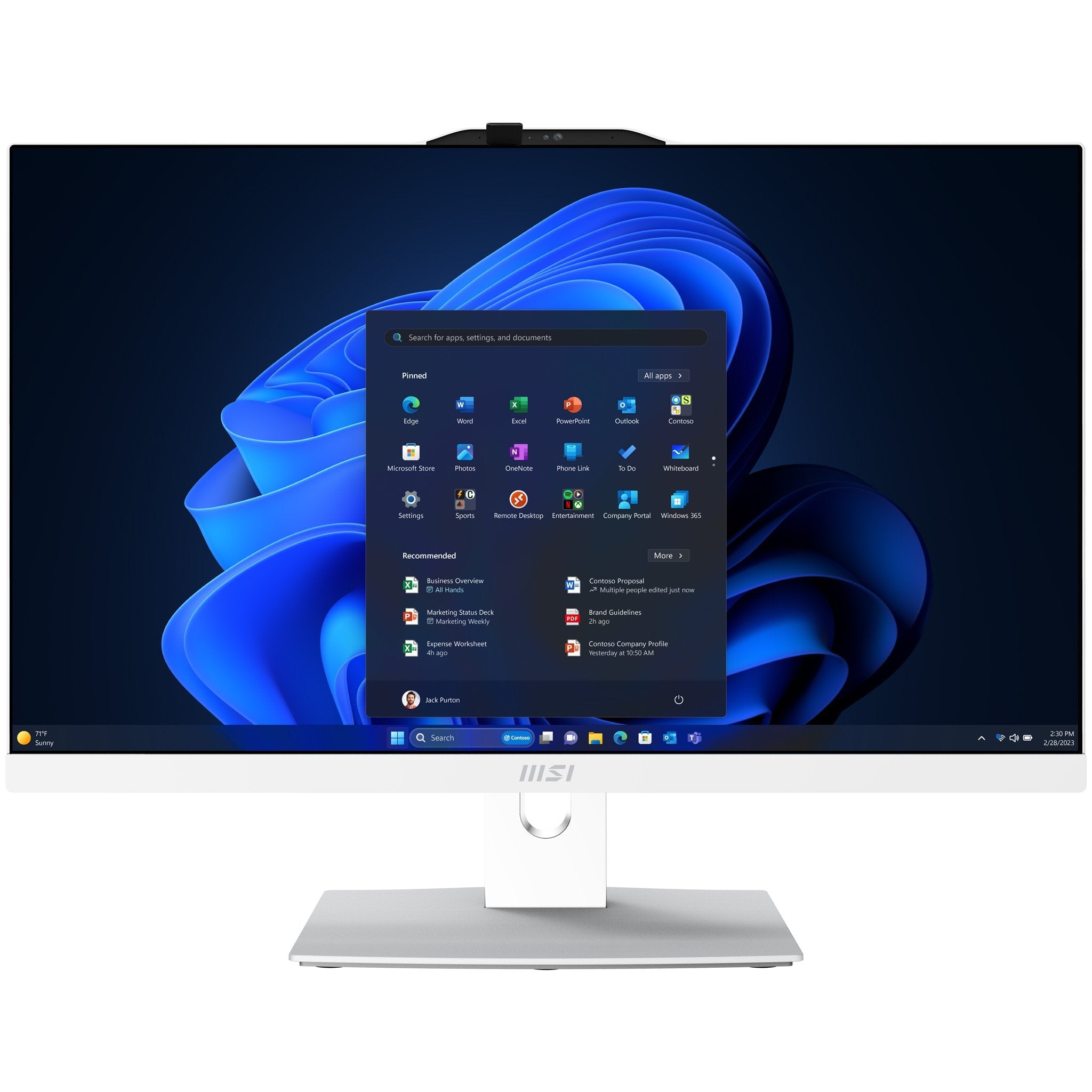 Msi Modern Am242p 1m-2097eu Intel Core 7 150u 60,5 Cm (23.8) 1920 X 1080 Pixels Pc All-In-One 16 Go Ddr5-Sdram 512 Go Ssd Windows 11 Pro Wi-Fi 6e (802.11ax) Blanco