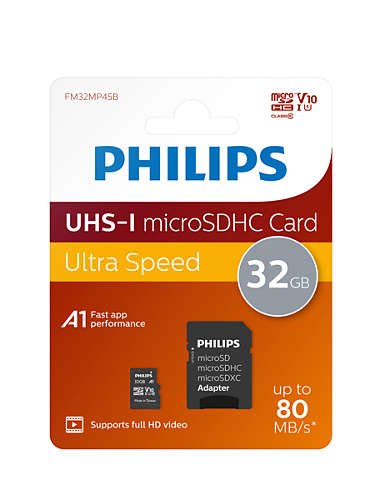 Philips Sd Micro Sdhc Card  32gb Card Class 10 Incl. Adapter