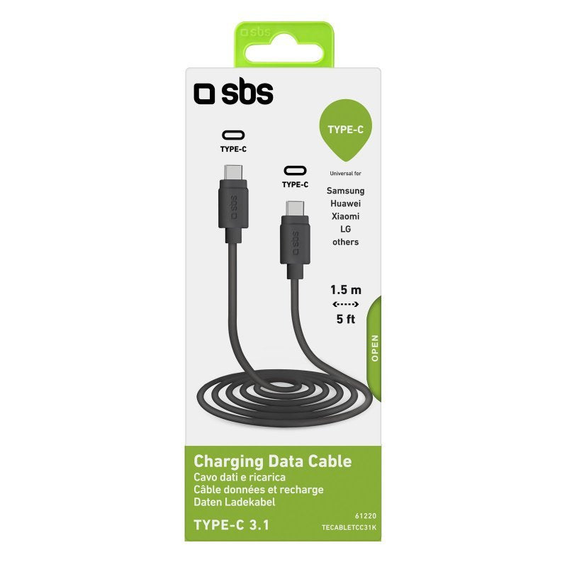 Cable Datos/ Carga Sbs Usb 3.1 Type C - Type C 1,5mts