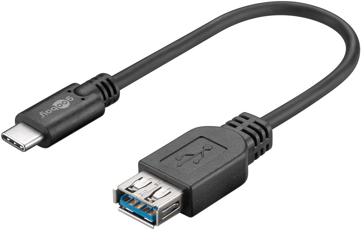 Cable Usb(A) 3.0 A Usb(C) 3.0 Goobay 0.2m Negro