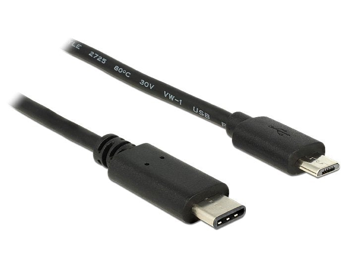 EAN 4043619833337 - DeLOCK 0.5m, USB2.0-C/USB2.0 Micro-B cable USB 0,5 m Micro-USB B USB C Negro imagen 1