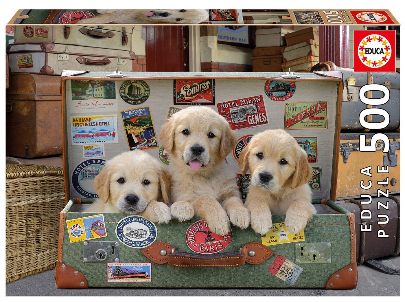 Puzzle Cachorros En El Equipaje 500pzs