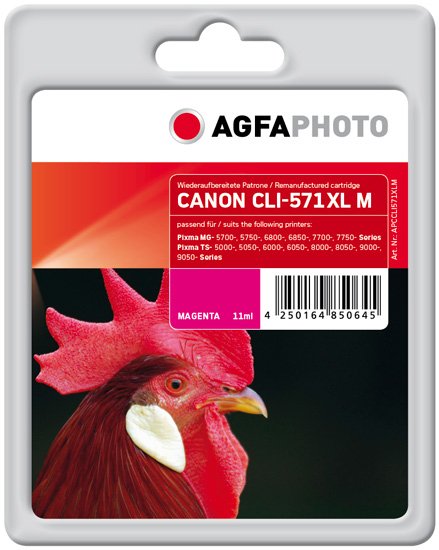 EAN 4250164850645 - AgfaPhoto APCCLI571XLM cartucho de tinta Compatible Alto rendimiento (XL) Magenta imagen 1