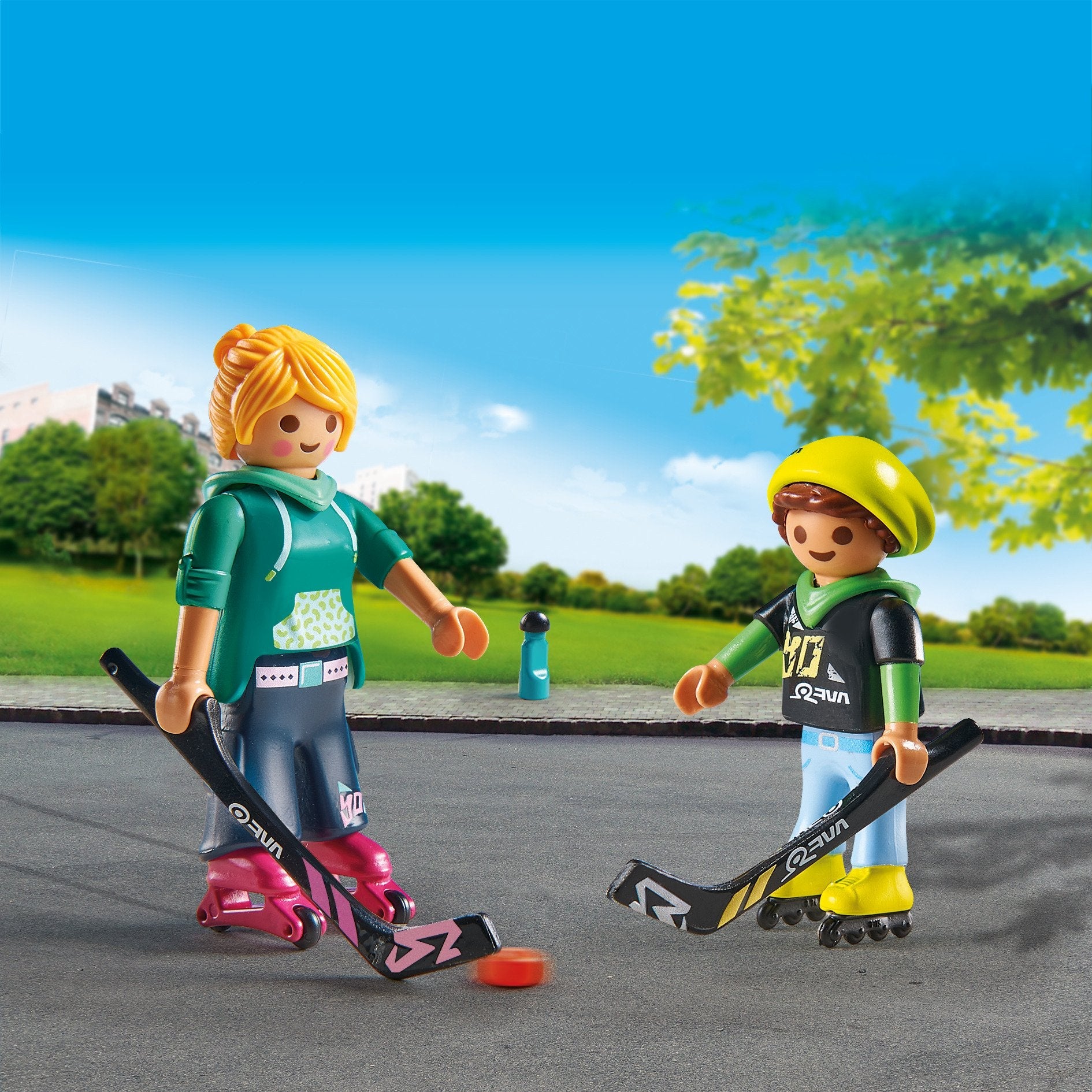 Playmobil 71209 Duopack Hocky Sobre Patrines Con Palos Y Disco.