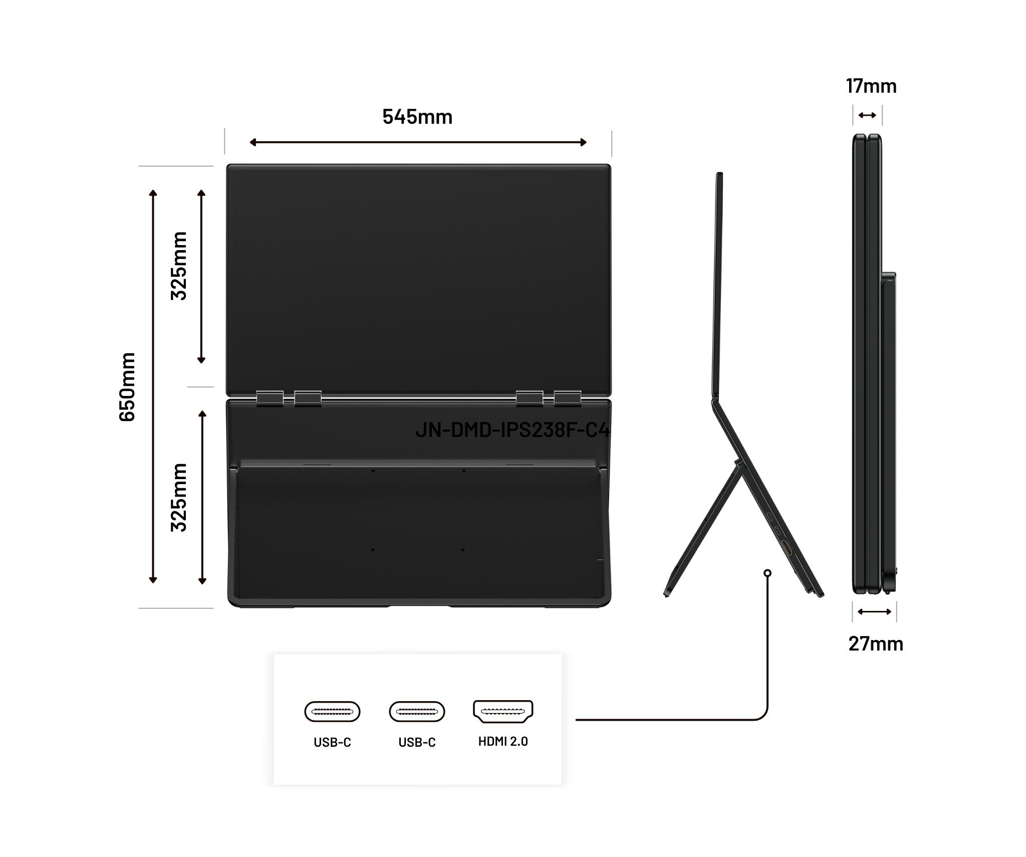 EAN 4589511171134 - JAPANNEXT JN-DMD-IPS238F-C4 pantalla para PC 60,5 cm (23.8") 1920 x 1080 Pixeles Full HD LCD Negro imagen 4