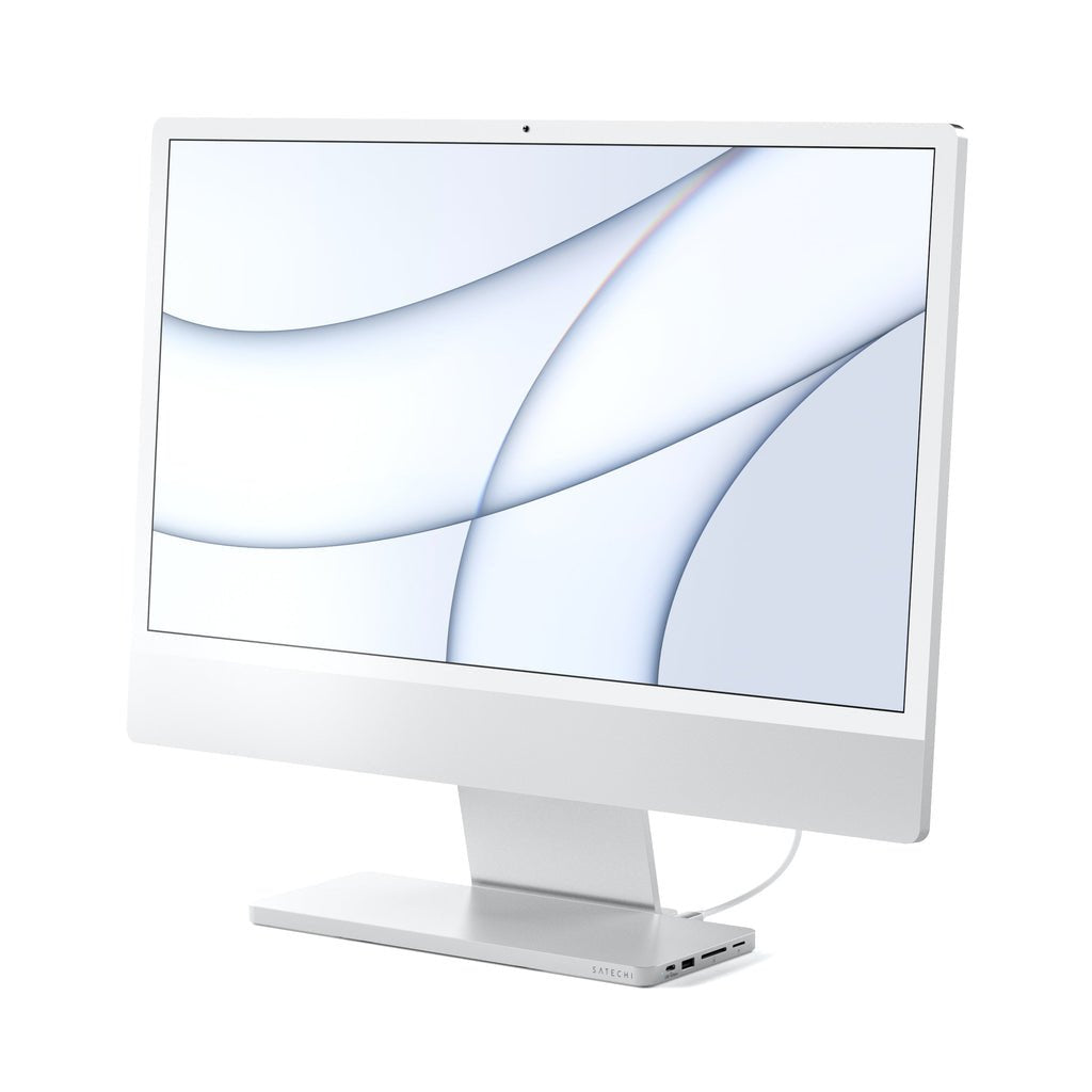 Satechi Slim Dock Do Imac 24" Usb-C (Usb-C 10gb, Usba-A 10gb, 2x Usb-A, Czytnik Kart Micro/Sd, Kieszen Na Nvme Sata) (Srebrny)