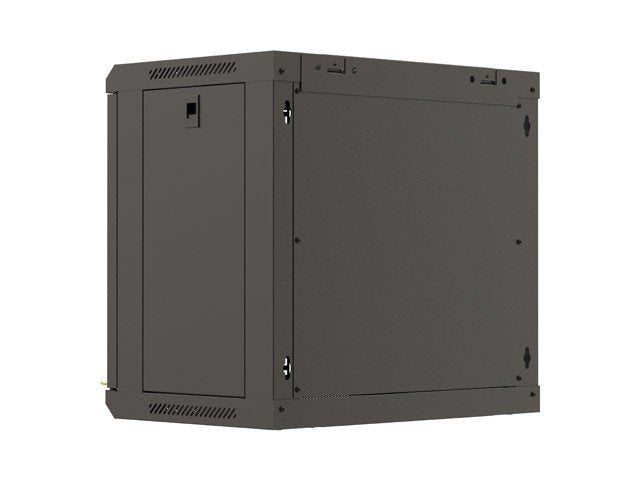 Armario Lanberg Mural Rack 19" 9u 540x350 Flat Pack Negro Puerta Cristal