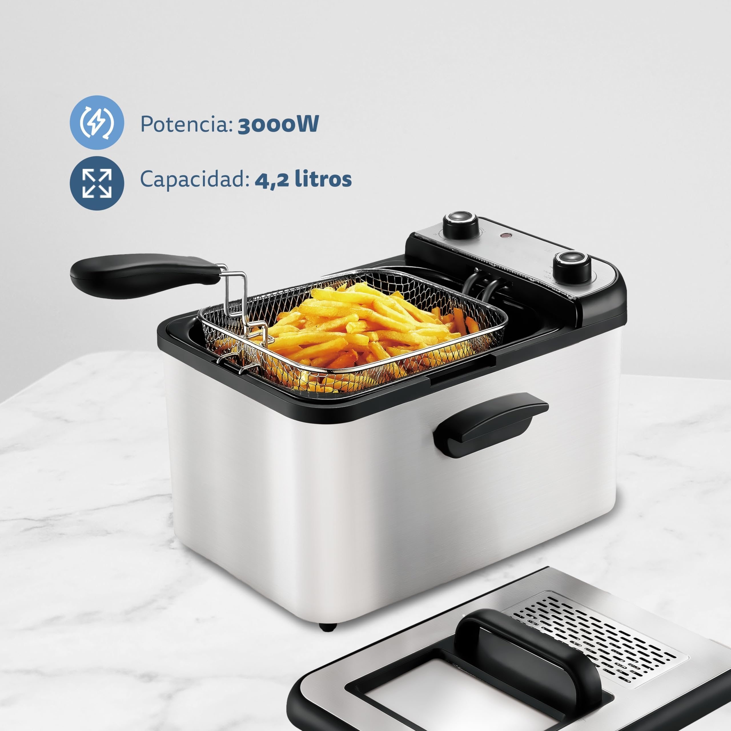 Freidora Grunkel Maxi Fry Pro 3000w Capacidad 4.2l