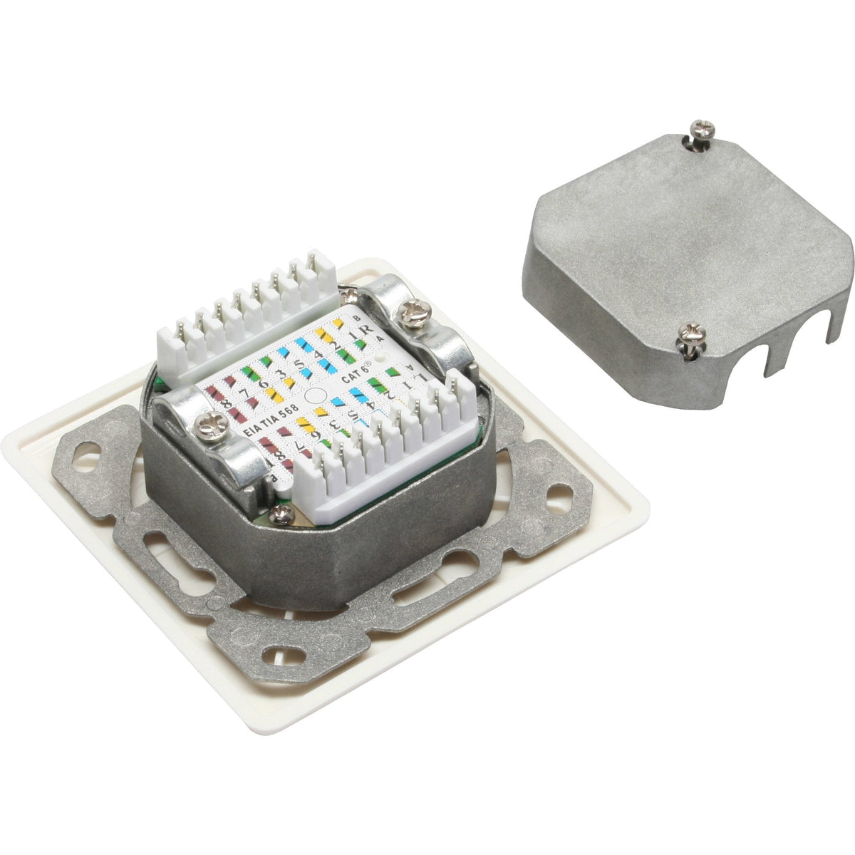 Caja De Conexión Inline Cat.6 2x Rj45 Hembra A Ral9010 Blanco Horizontal