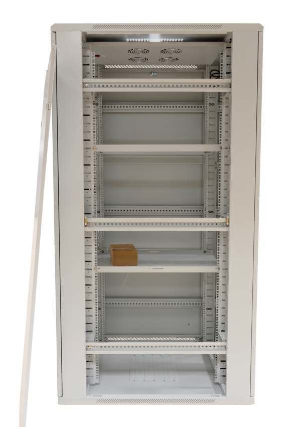Allnet 19\"Schrank, 22he, B800/T1200mm, Perforierte Blechtüren, Lichtgris, Snb-Serie,