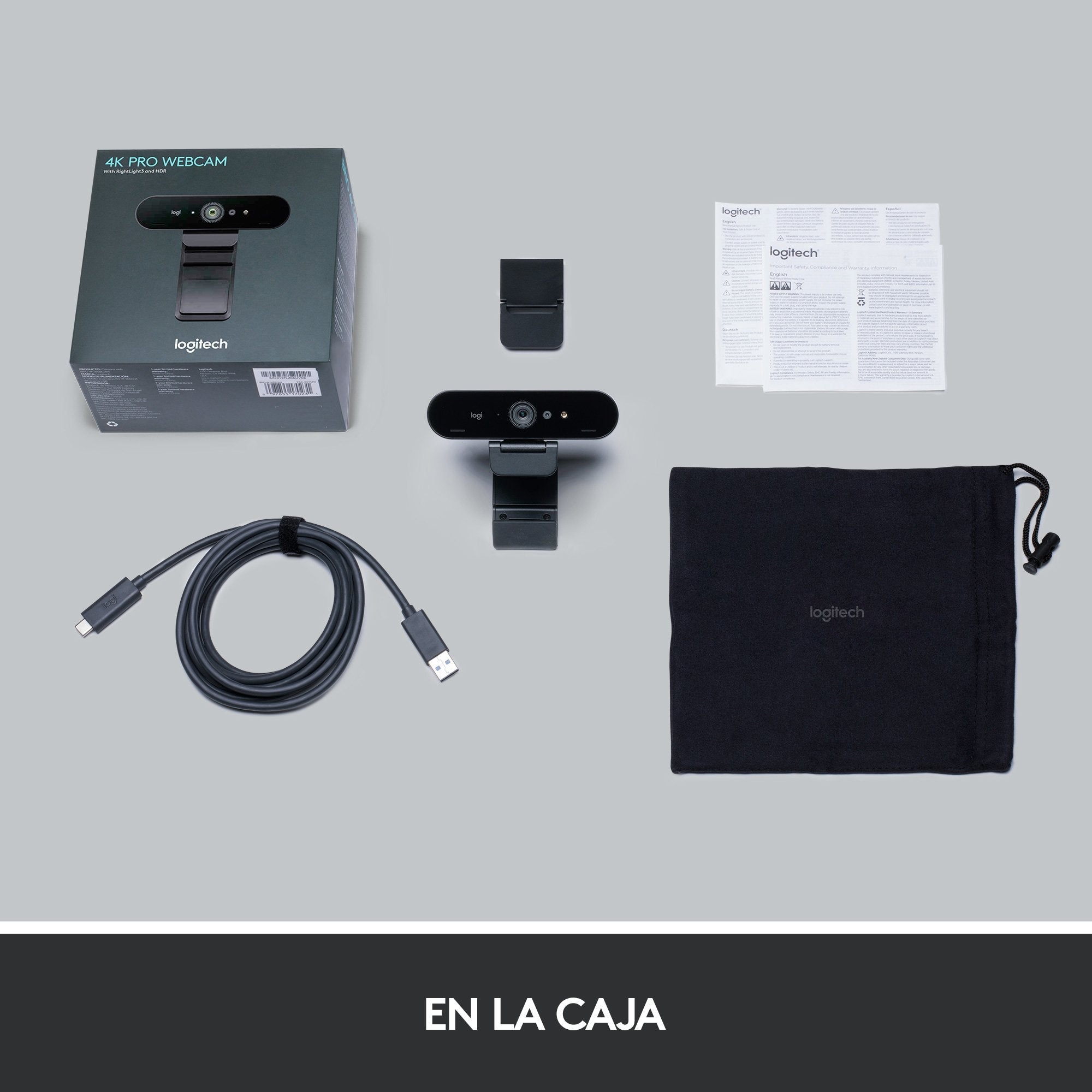 Webcam Logitech Brío Stream Enfoque Automático 4k