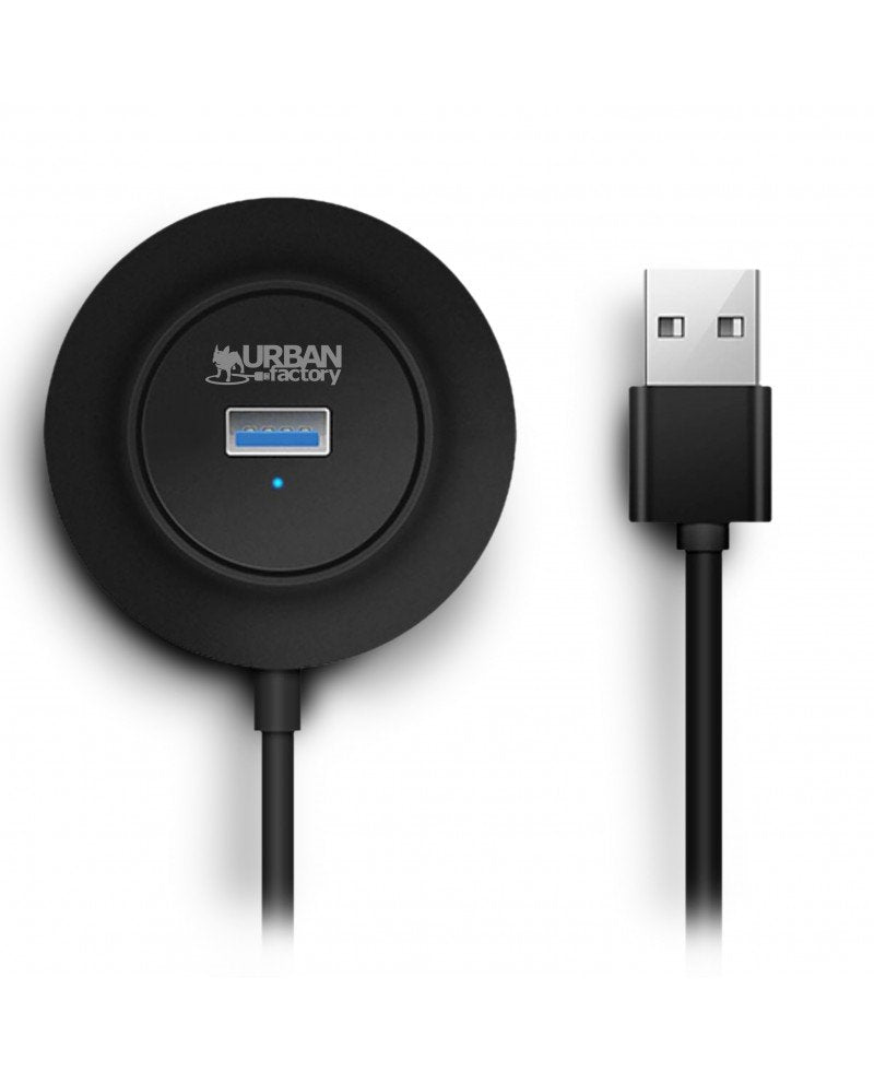 Urban Factory Minee Hub 4 En 1 - Usb-A Macho - 4xusb-A Hembra - Negro