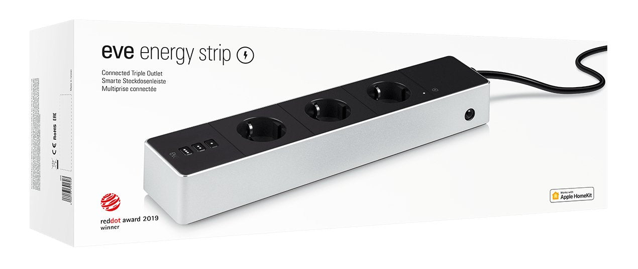 Eve Energy Strip Negro, Blanco 3 Salidas Ac 120-230 V 1,9 M