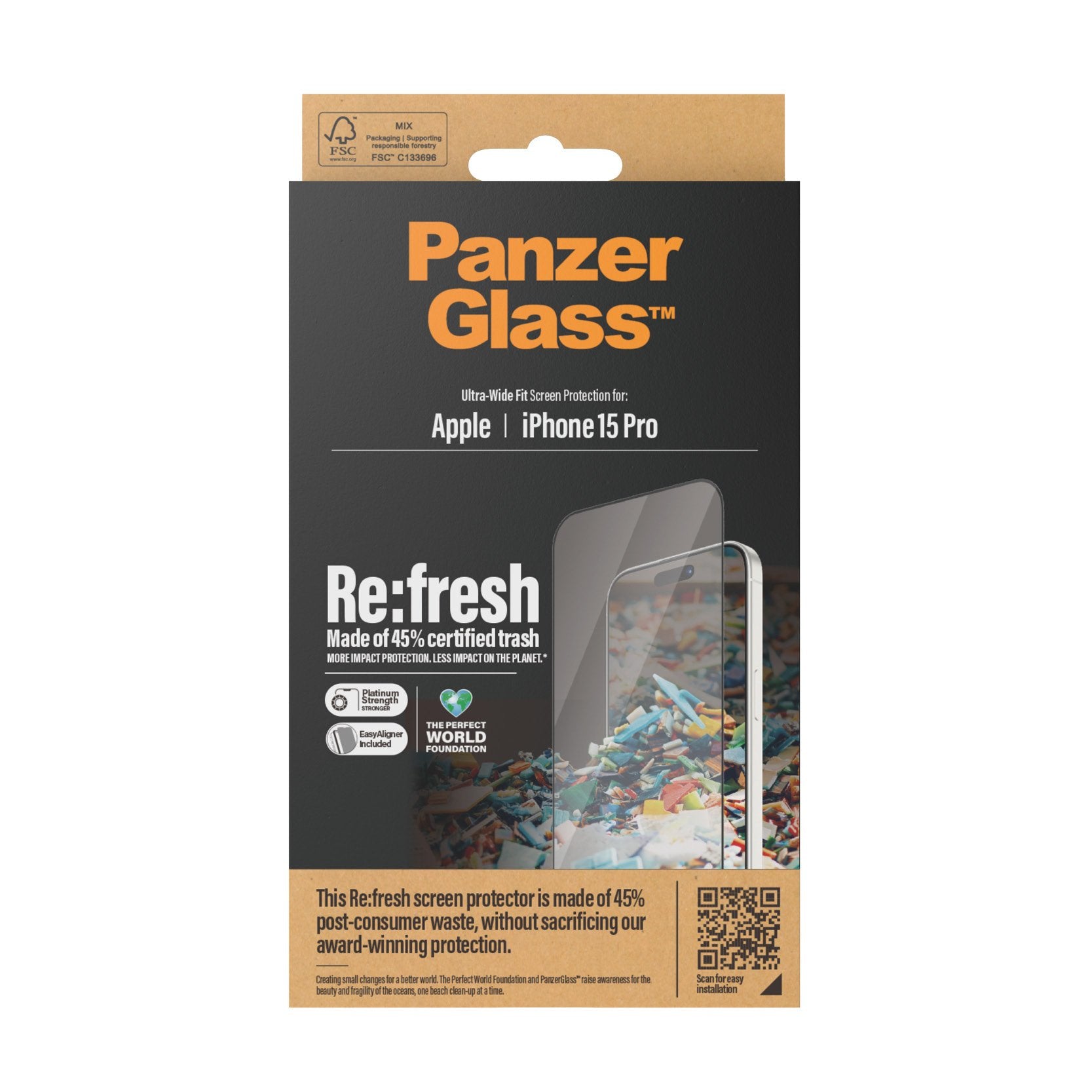 EAN 5711724028229 - PanzerGlass ® Re:fresh Screen Protector iPhone 15 Pro | Ultra-Wide Fit w. EasyAligner Protector de pantal imagen 3