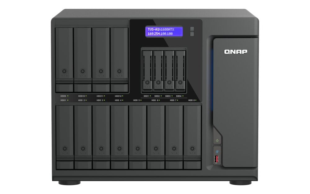 EAN 4711103089811 - QNAP TVS-AIH1688ATX-U7-32G servidor de almacenamiento NAS Torre 32 GB DDR5 0 TB QuTS hero Negro imagen 1