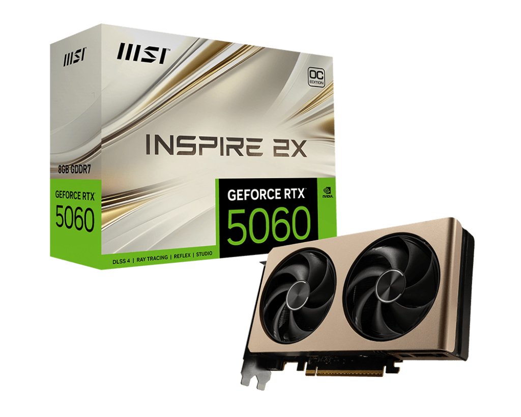 Msi Geforce Rtx 5060 8g Inspire 2x Oc Tarjeta Gráfica Nvidia 8 Gb Gddr7