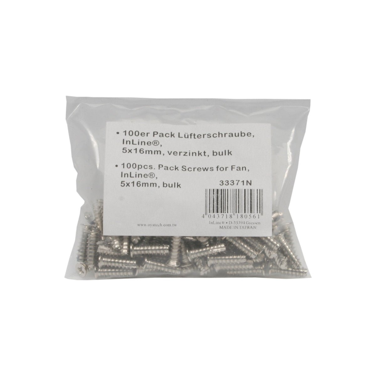 Inline Pc / Server Fan Tornillos 5x16mm Plata 100 Uds