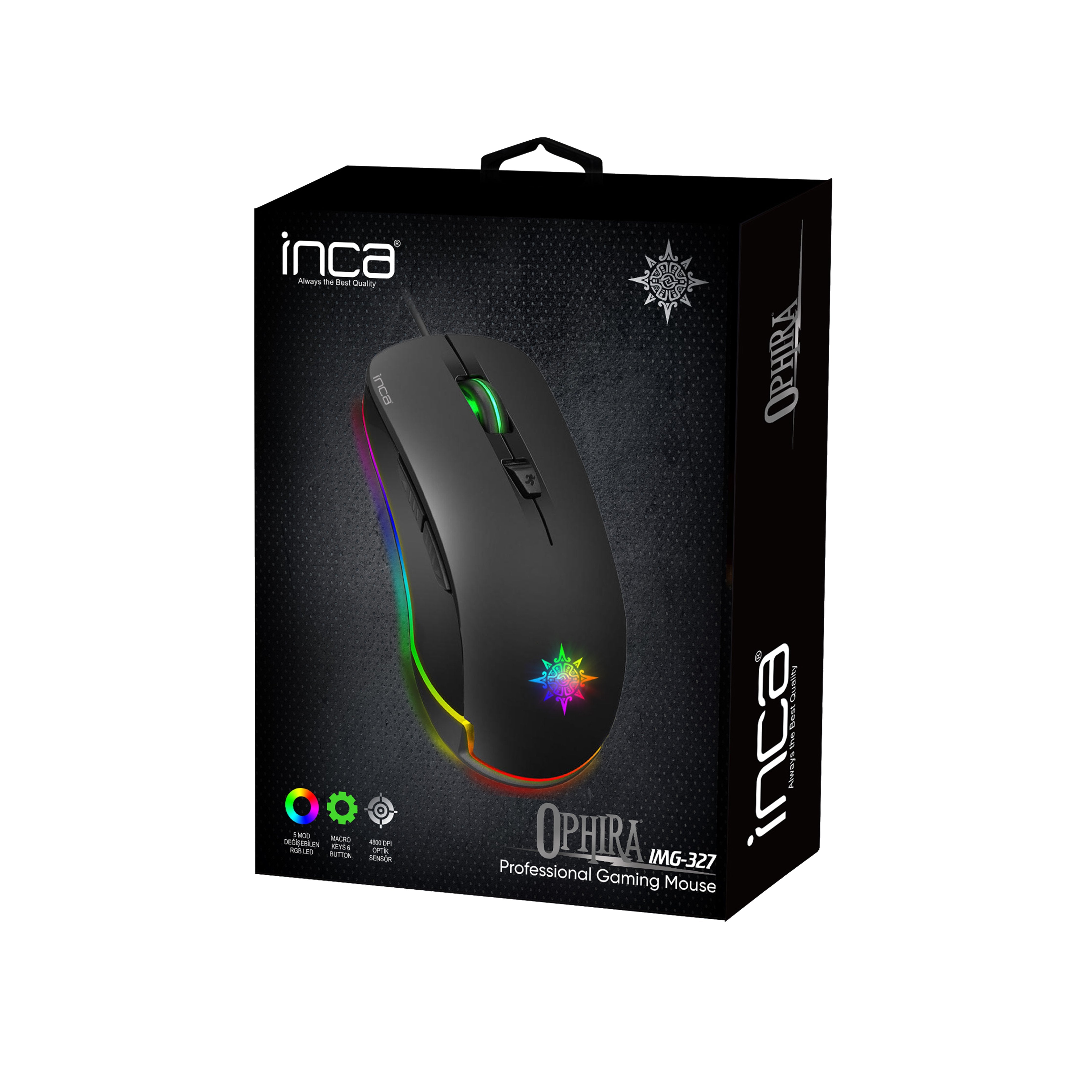 Ratón Con Cable Gaming Inca Ophira Rgb Macro