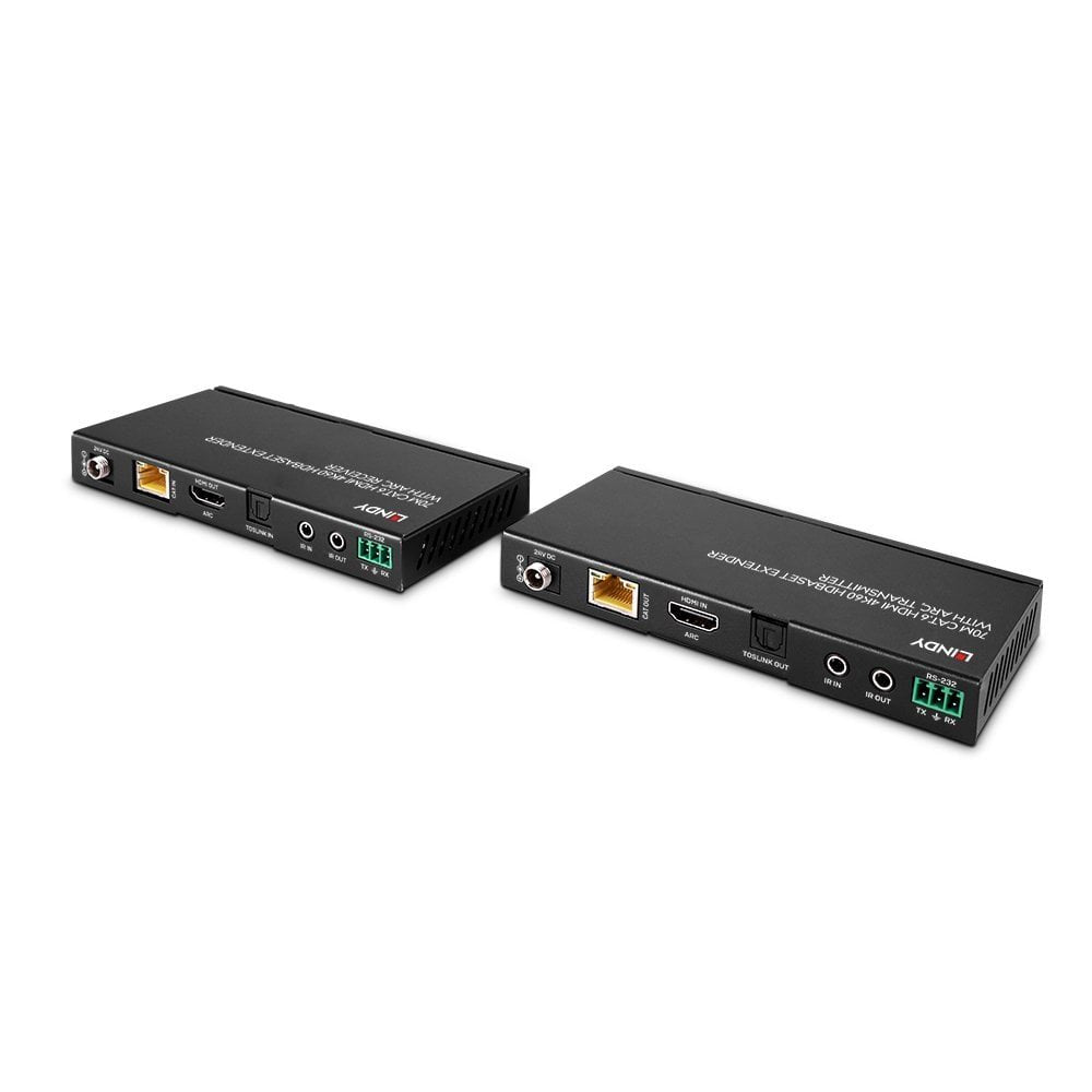 Lindy 70m Cat.6 Hdmi 4k60 Hdbaset Extensor M Arc Ir&Rs-232