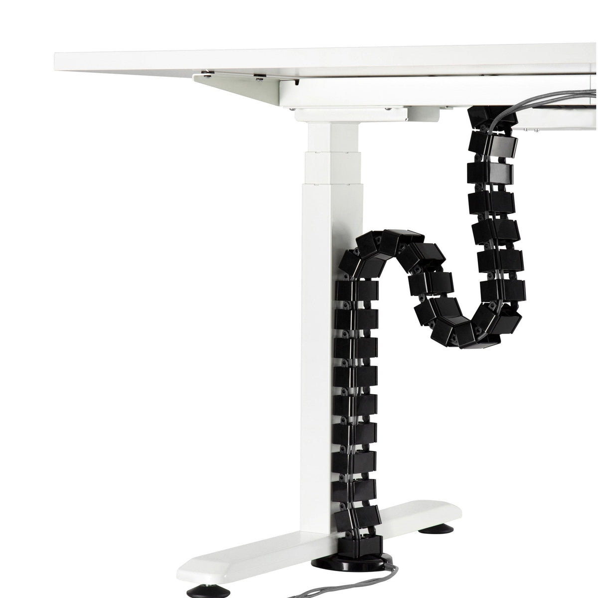 Inline Pasacables Flexible Para Escritorios Regulables En Altura, 4 Compartimentos, 68x36mm Máx. 1,28 M, Negro