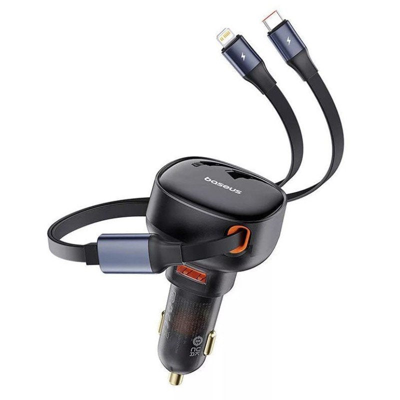 Ladowarka Samochodowa Baseus Enjoyment Usb Z Kablem Usb-C I Lightning 60 W (Czarna)