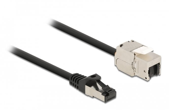 Delock Cable Rj45 Stecker Zu Keystone Modul Rj45 Buchse Cat.6a 2 M Schwarz
