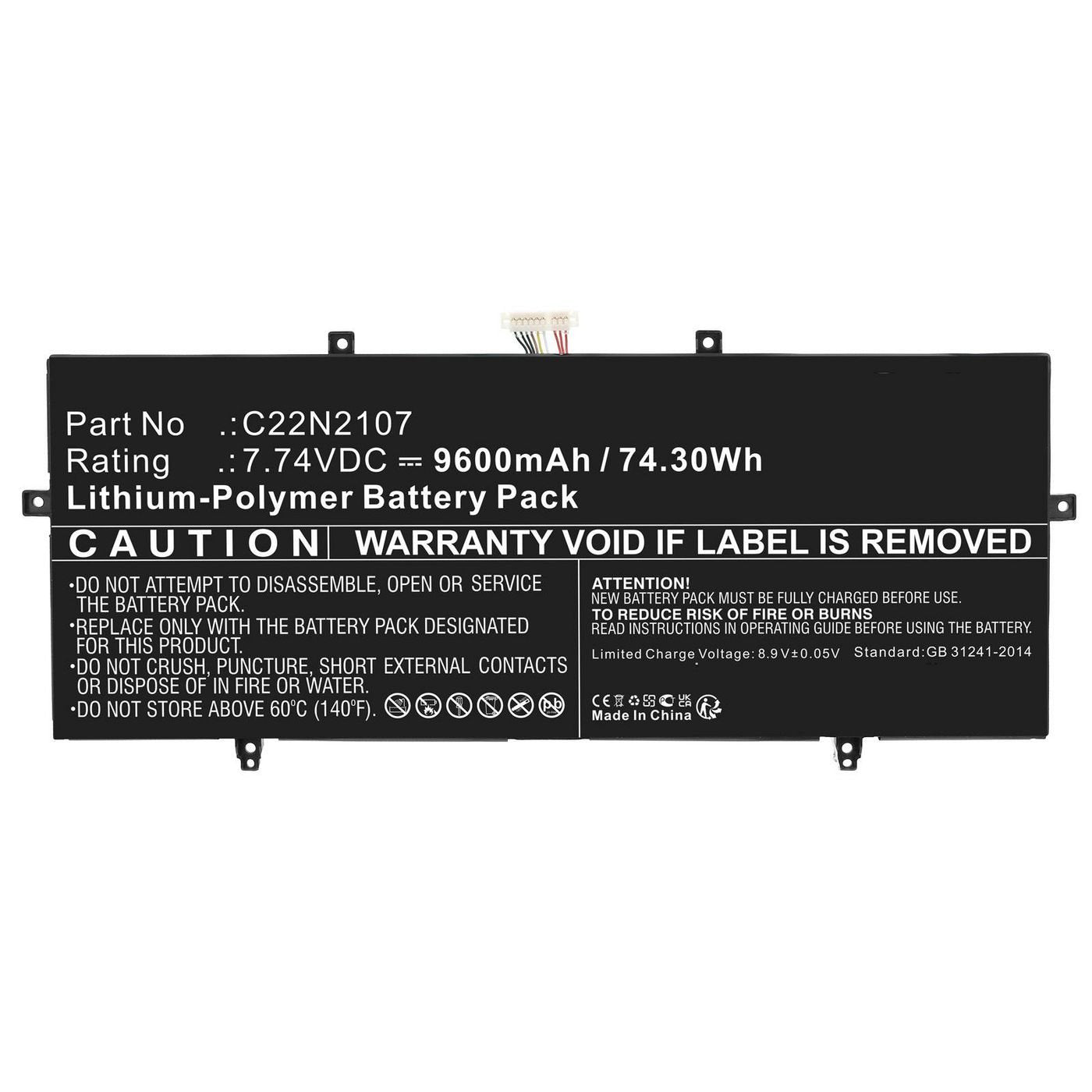 Laptop Battery For Asus  74.30wh 7.74v 9600mah