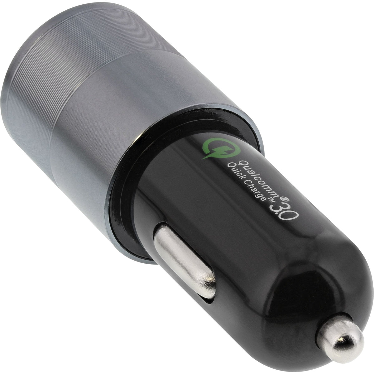 Cargador De Coche Usb Inline Quick Charge 3.0, 12/24vdc -> 5v Dc/3a, Usb-A + Usb Type-C, Negro
