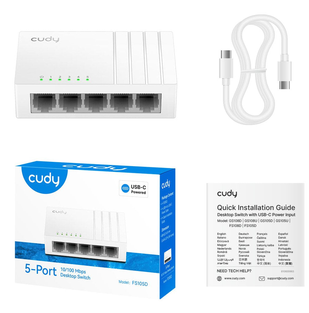 EAN 6971690790035 - Cudy FS105D switch Fast Ethernet (10/100) Blanco imagen 4