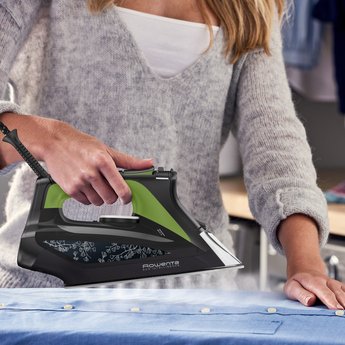 Plancha Vapor-Seco  Rowenta Dw6330 Eco Intelligence  Microsteam 400 Hd Soleplate 2500 W Negro, Verde