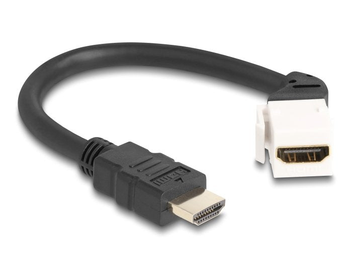 Delock Keystone Modul Cable Hdmi Stecker Zu Buchse 45° Gewinkelt 8k 60 Hz 20 Cm Schwarz