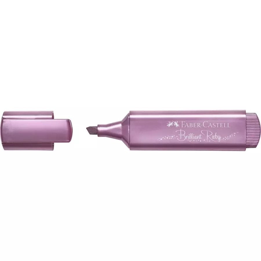 Caja De Marcadores Fluorescentes Faber Castell Textliner 46 154691 10 Unidades Rubí Metálico