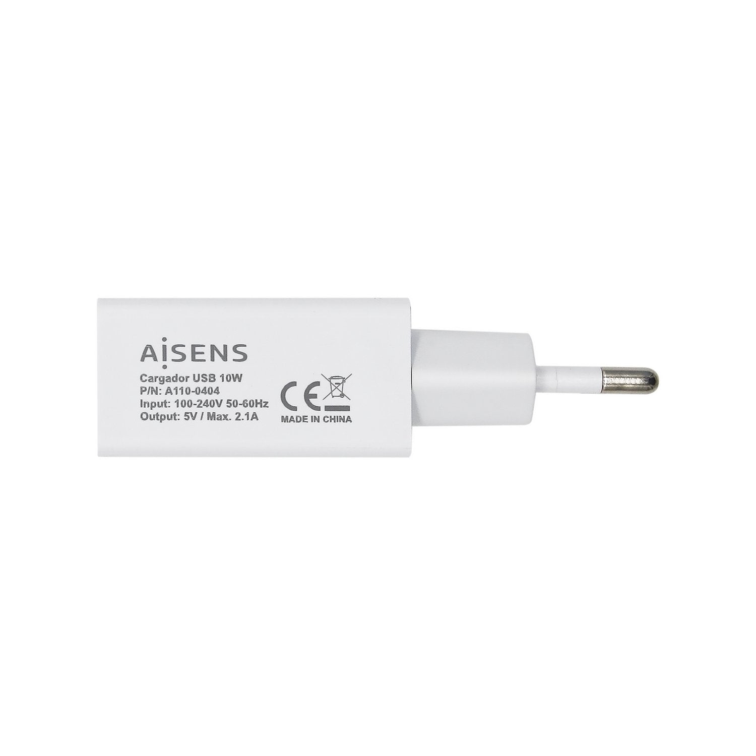 Aisens Cargador De Pared Usb 5v/2a Blanco A110-0404