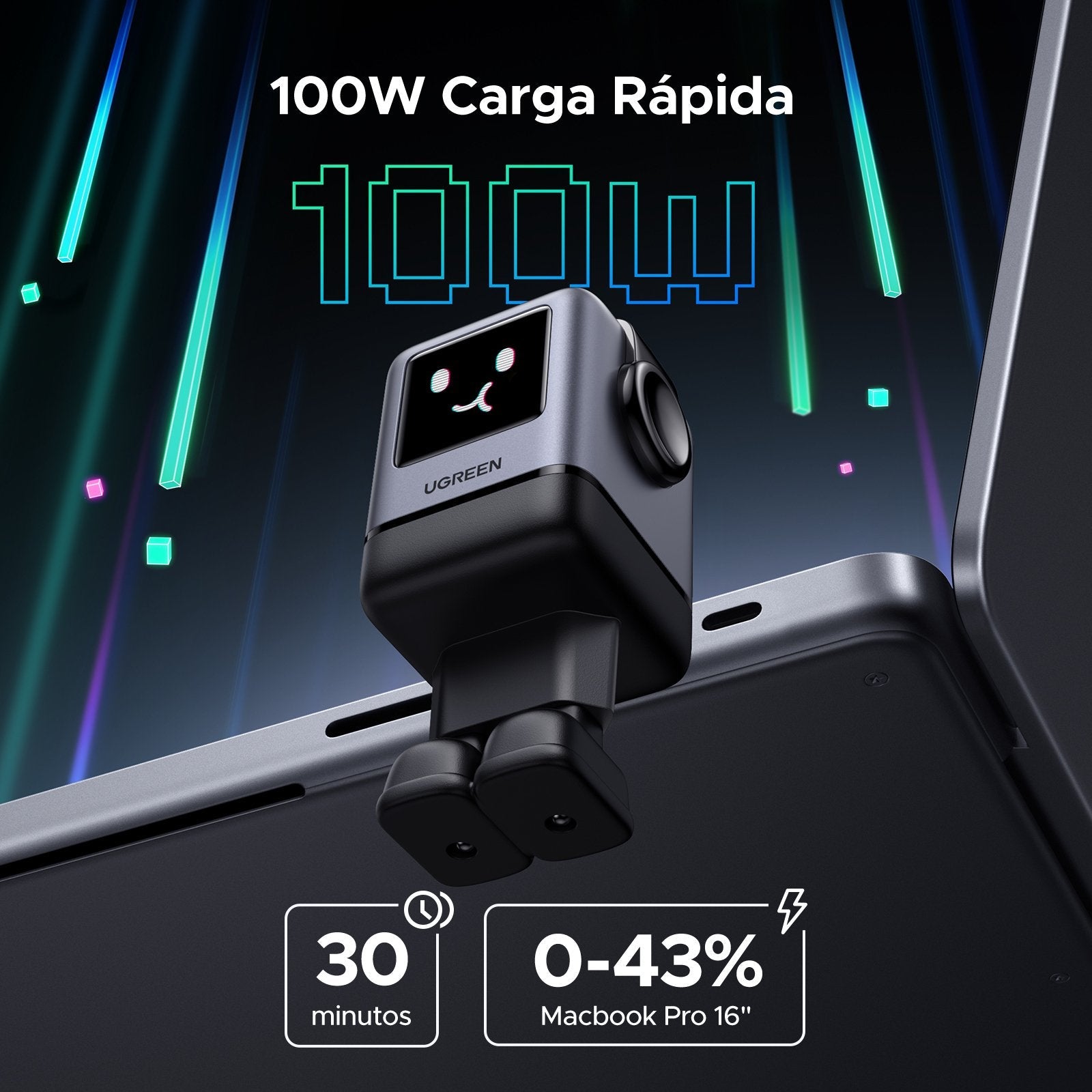 Cargador Ugreen Usb-A+3*Usb-C 100w  Gan Fast