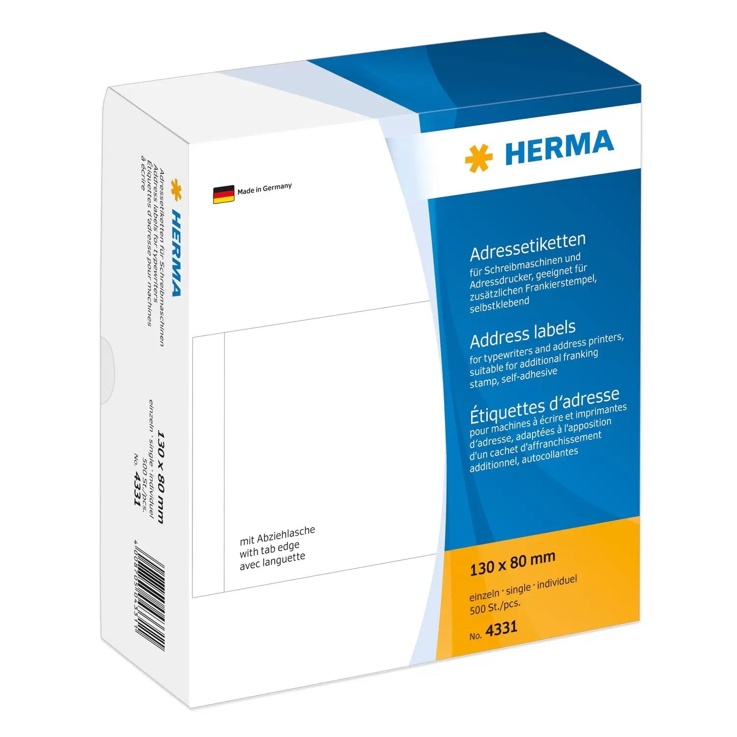 EAN 4008705043311 - HERMA 4331 etiqueta para dirección Blanco imagen 1