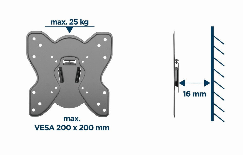 Soporte De Pared Gembird Wm-42f-03  Para Tv (Fijo), 23-42, Hasta 25kg