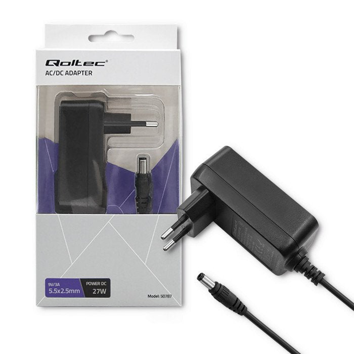 EAN 5901878507873 - Qoltec 50787 adaptador e inversor de corriente Interior 27 W Negro imagen 4