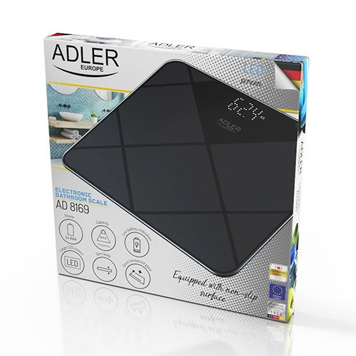 Báscula De Baño Adler Ad 8169 Peso Máximo (Capacidad) 180 Kg, Grafito/Negro
