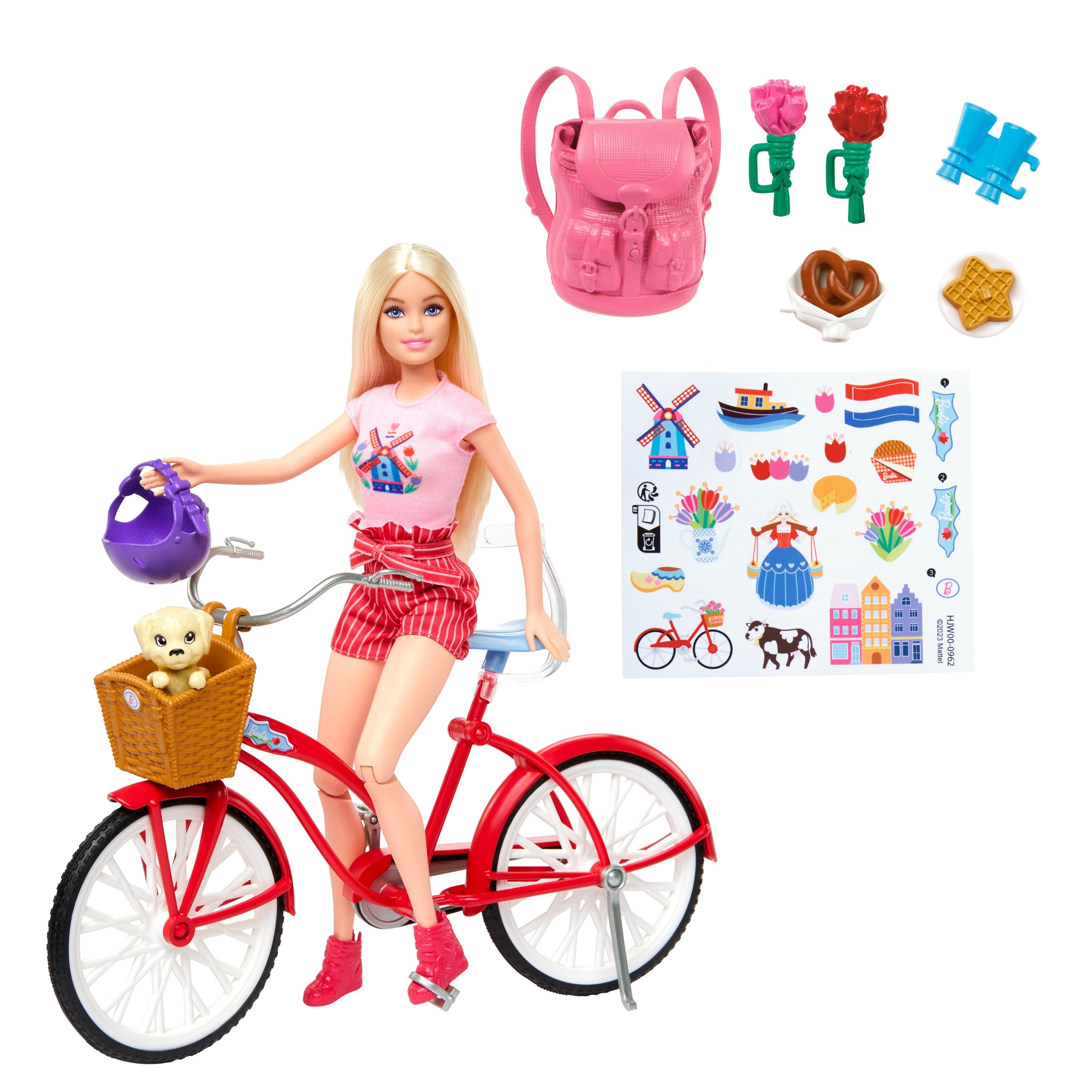 Lalka Barbie Na Rowerze Z Pieskiem