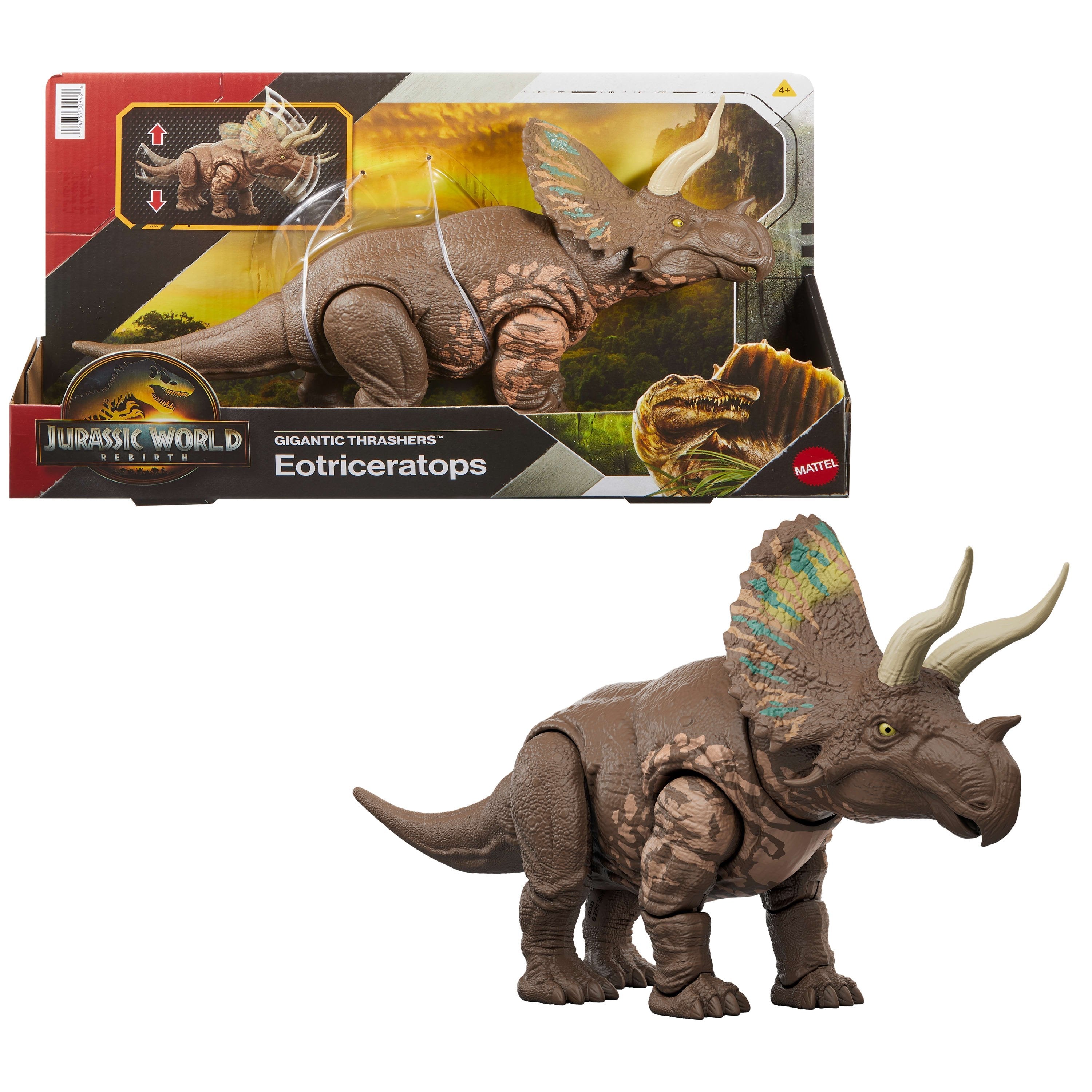 Mattel Jurassic World Gigantic Thrashers Eotriceratops Jgb93