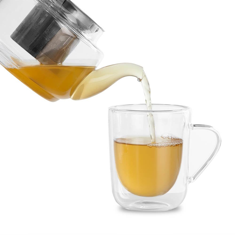 Tetera De Vidrio Orbegozo Ttc 700  Borosilicato - Resistente Al Calor - Filtro Y Tapa De Acero Inoxidable - Capacidad
