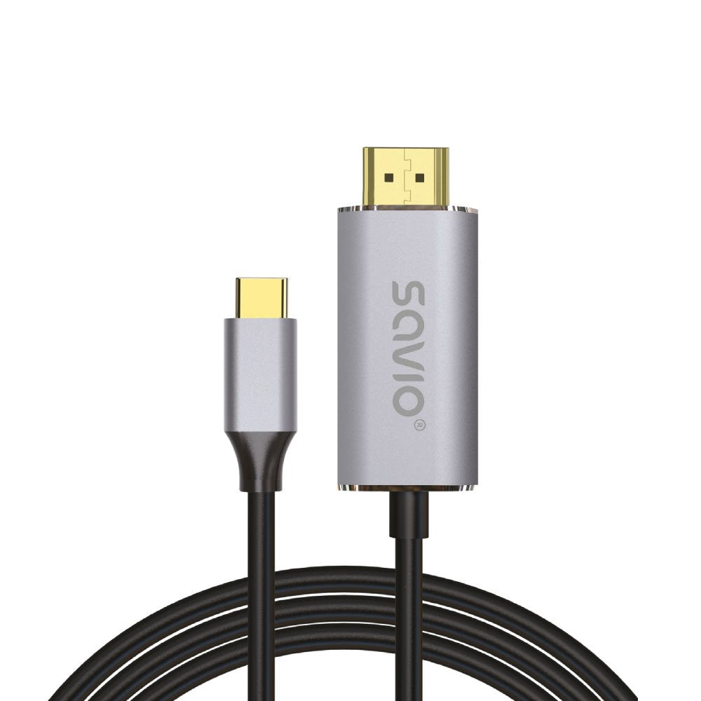 EAN 5901986047674 - Savio USB-C to HDMI 2.0B cable 2m silver / black gold tips CL-171 cable HDMI USB C HDMI tipo A (Estándar) imagen 5