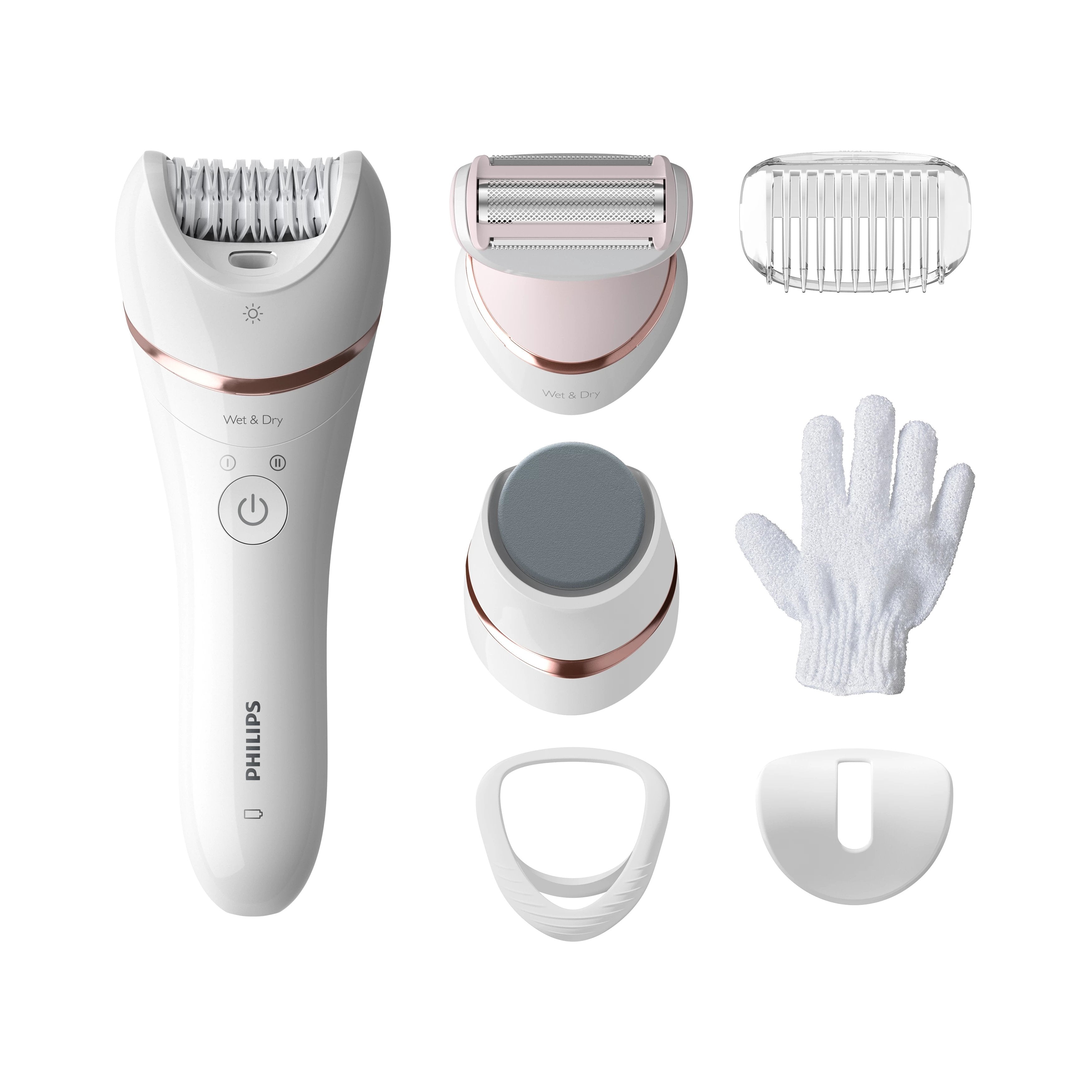 EAN 8710103935520 - Philips 8000 series BRE730/10 depiladora Rosa, Blanco imagen 2