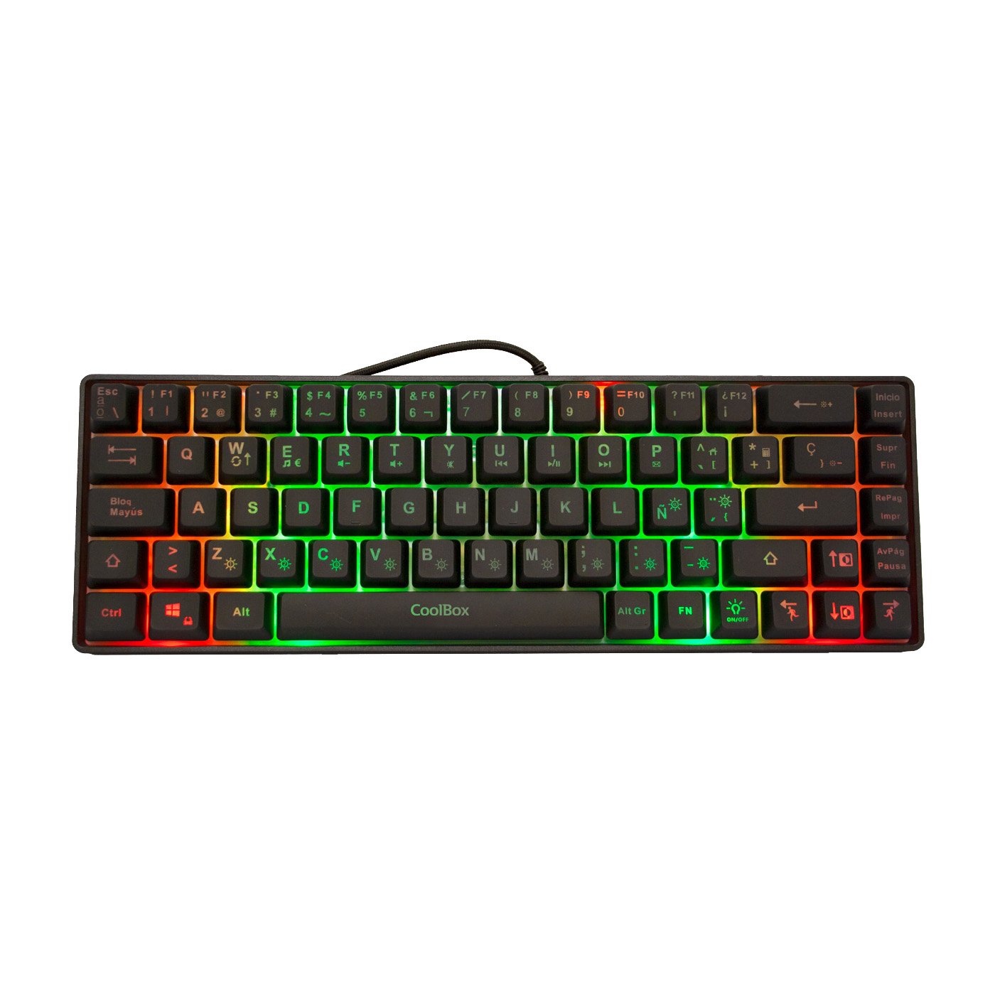 Teclado Español Deepgaming Mini Tm065 Rgb Coolbox 69 Teclas Iluminacion Rgb Anti-Ghosting