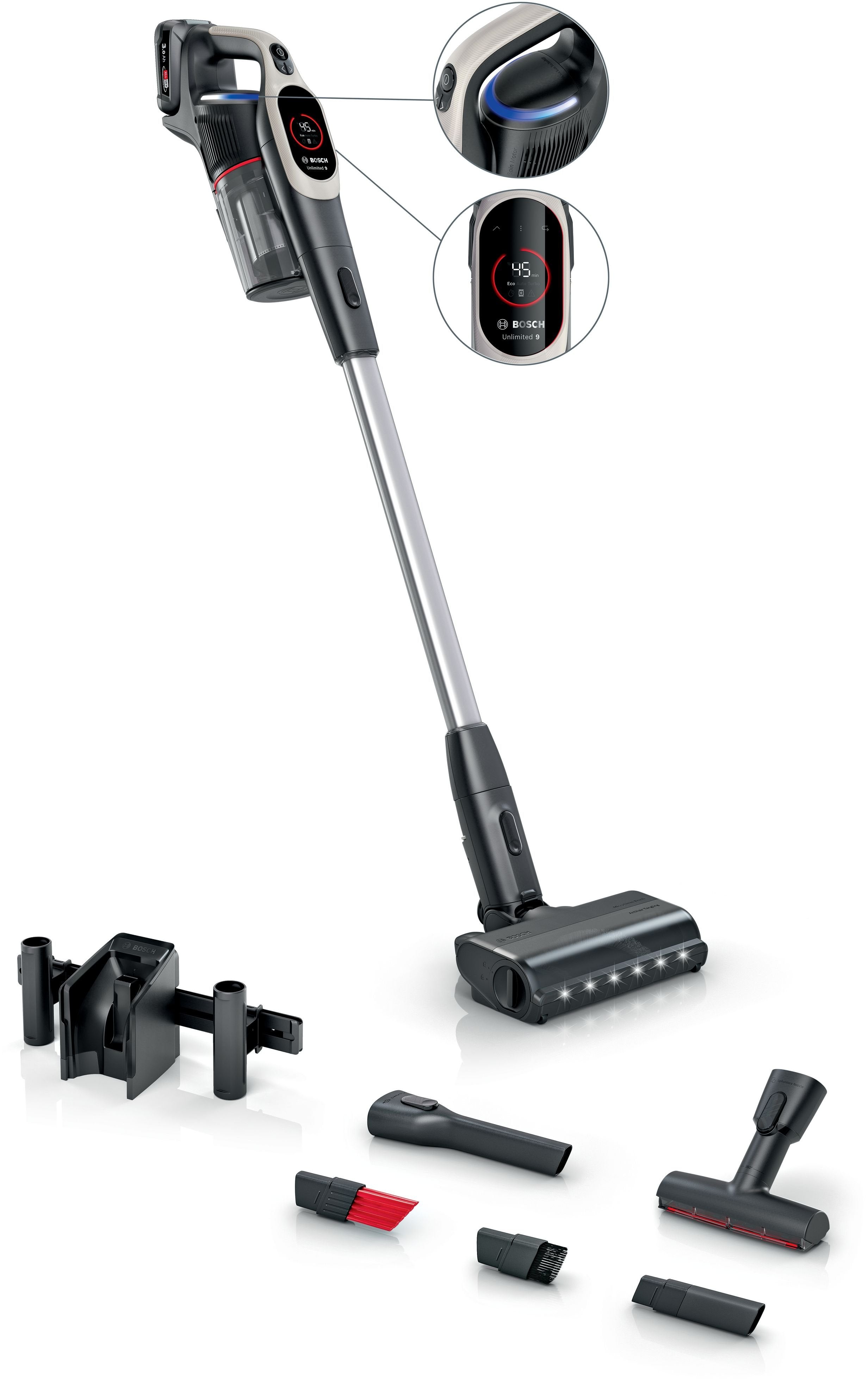 Aspiradora  Bosch Bcs931gac De Pie Y Escoba Eléctrica Aspiradora Escoba Batería Secar Hepa Sin Bolsa 0,4 L Grafito 3 Ah