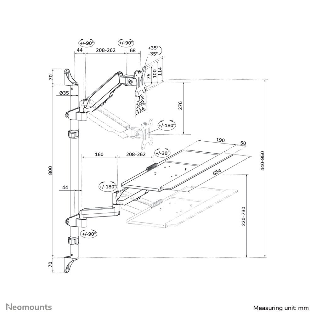 Wandhalterung Bildschirm + Teclado 17-32'' 100x100 Voll Beweglich