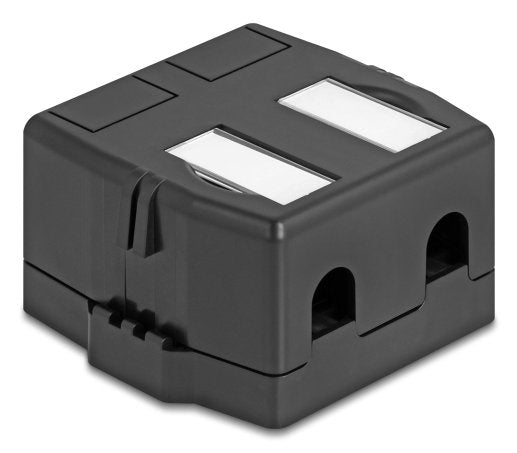Keystone Leergehäuse 2 Port Mit Magnetischer Unterseite, Schwarz