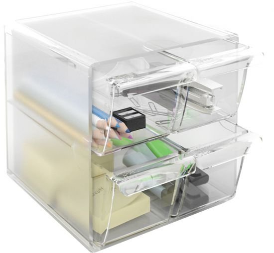 Archivo 2000 Organizador Archicubo 4 Cajones 190x150x150 Mm Cristal Transparente