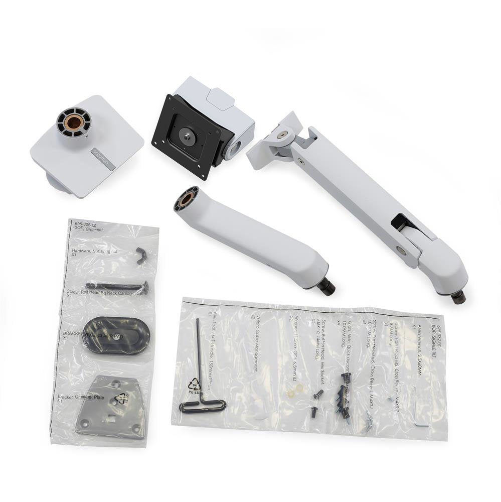 Brazo Para Monitor Ergotron Hx Con Articulación Vhd, Montaje En Escritorio, Soporte Para Monitor Blanco, Para Monitores Curvos 1000 R 45-693-216